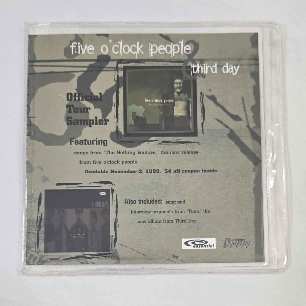 Five OClock People Third Day CD Official Tour Sampler‎ Vintage 1999 Promo
